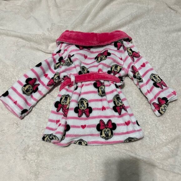 Disney Minnie Mouse Robe - pink & white - 2T - Picture 4 of 6